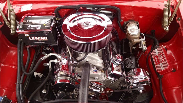 1955 Chevy close-up of engine