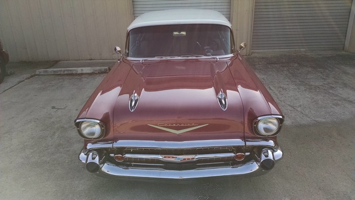 1957 Chevy full front grill view