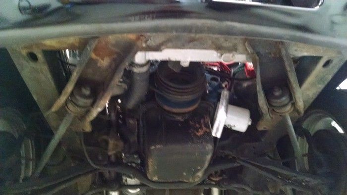1966 Ford Mustang engine from under the car