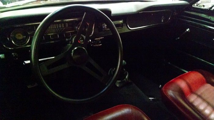 1966 Ford Mustang view of the dash and steering wheel