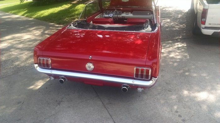 1966 Mustang Convertible rear view with top down
