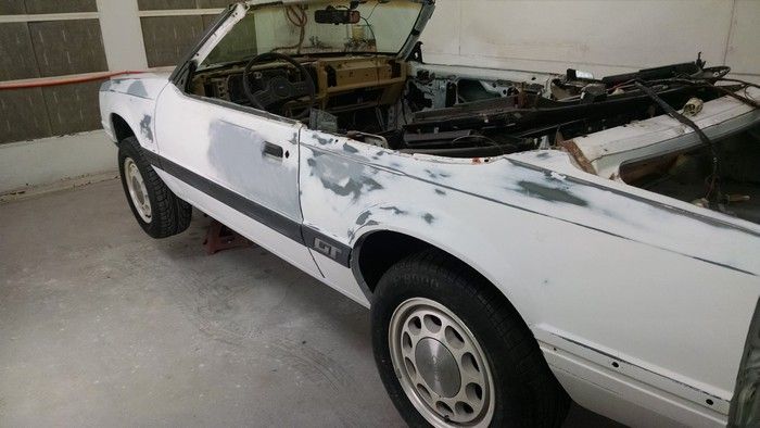1986 Mustang GT Convertible driver side view before paint