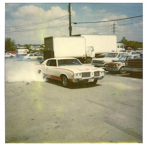 1972 Cutlass Supreme doing a burnout