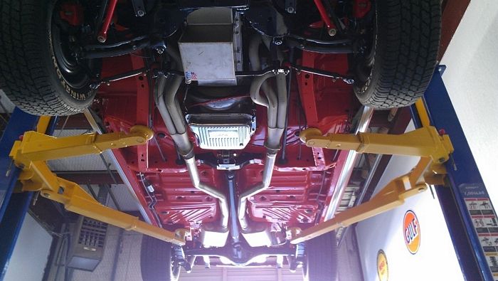 1970 Barracuda under car view on the lift