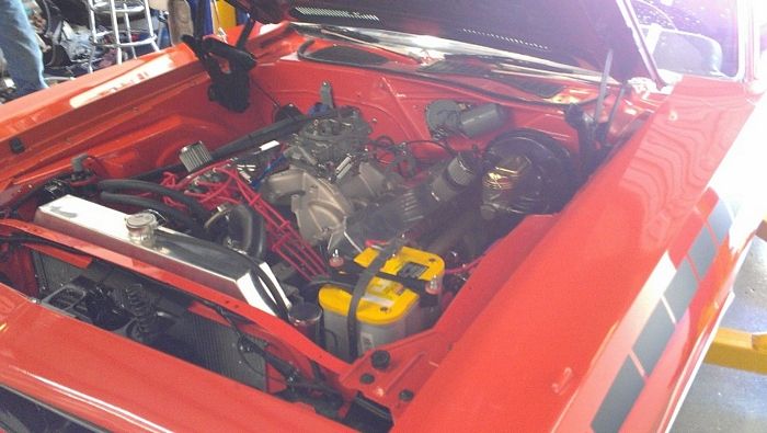 1970 Barracuda engine in the car