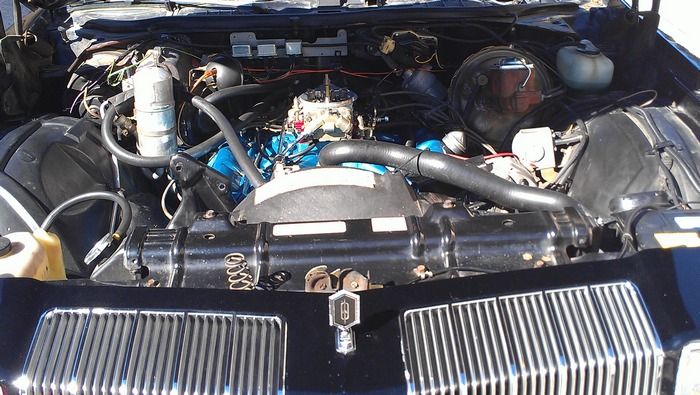 1977 Oldsmobile Cutass Supreme engine view hood up