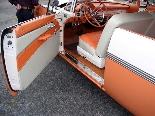 1956 ford, driver view, door open, upholstery inside door