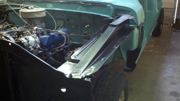 1967 Ford F350 engine compartment after engine overhaul