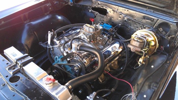 1966 Pontiac Lemans engine view hood up