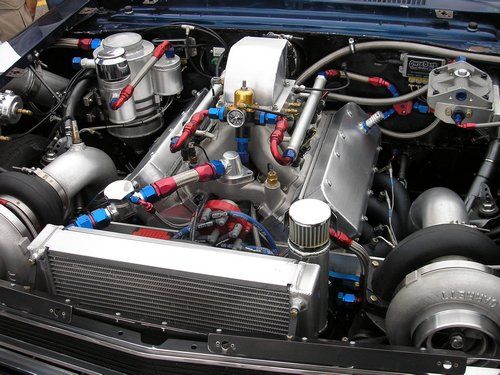 Outlaw 1966 Nova, top view of the motor.