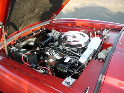 engine, hood open, Studebaker 1963 Avanti