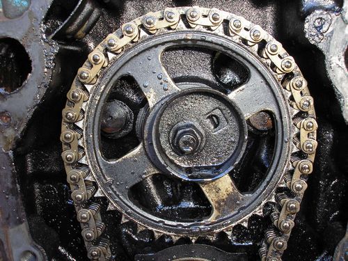 timing gear, cam shaft, 1970 oldsmobile vistacruiser, before restoration